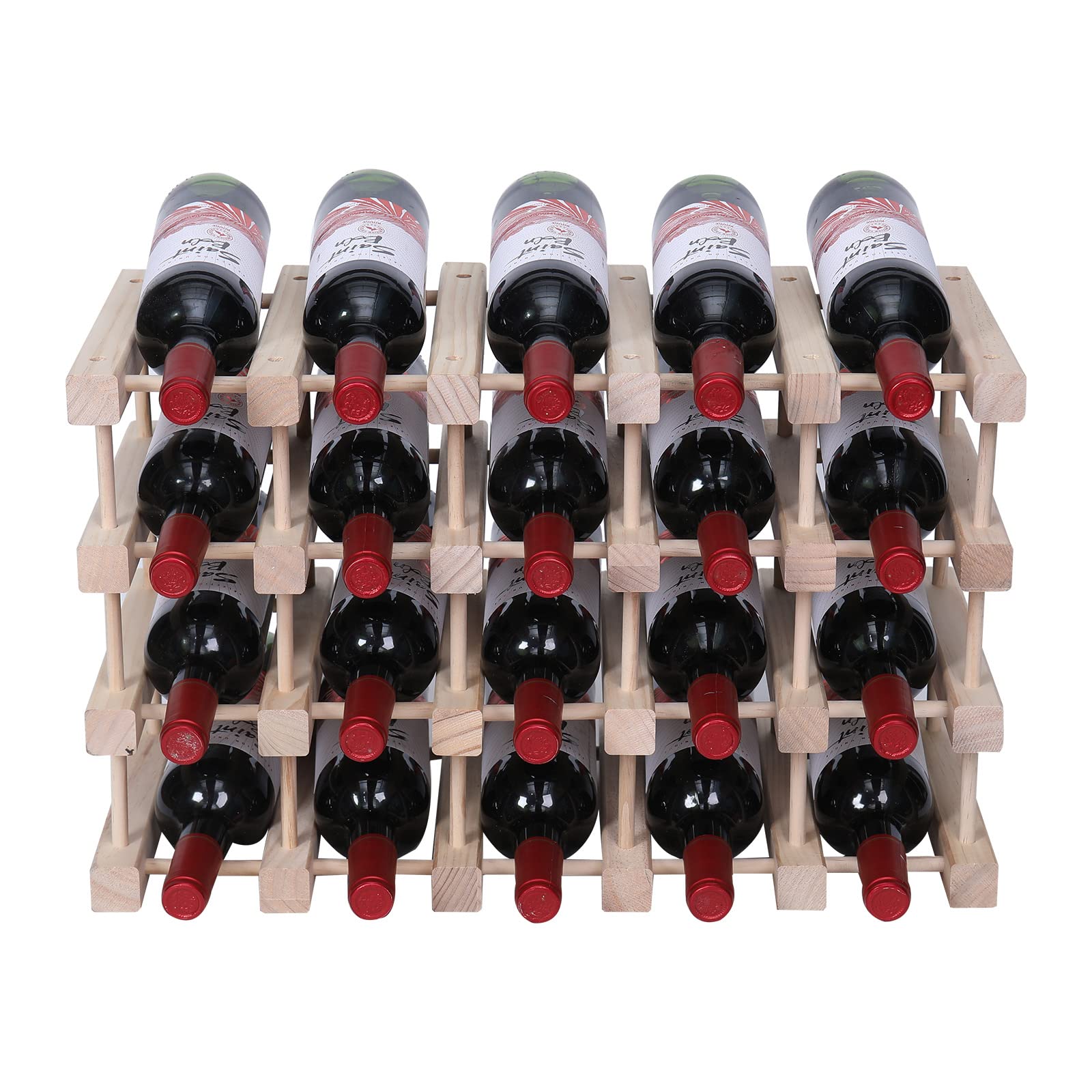 Pine Wood Wine Rack Countertop Storage