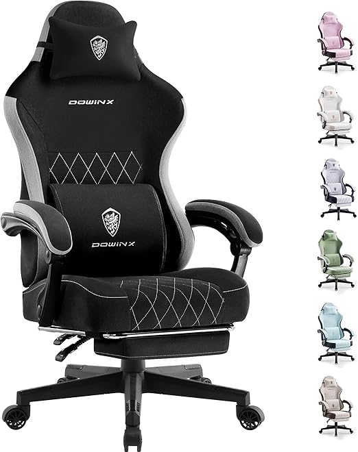 Ergonomic Gaming Chair with Pocket Spring Cushion and Footrest