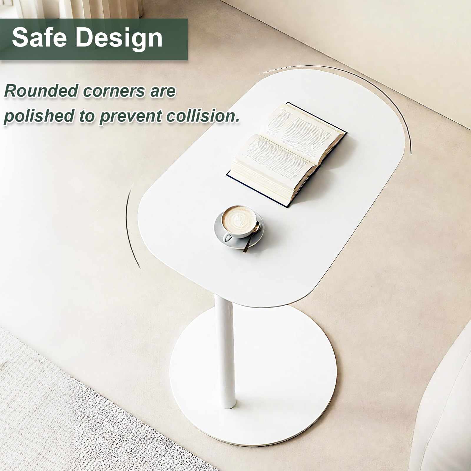 C Shaped Side Table for Sofa