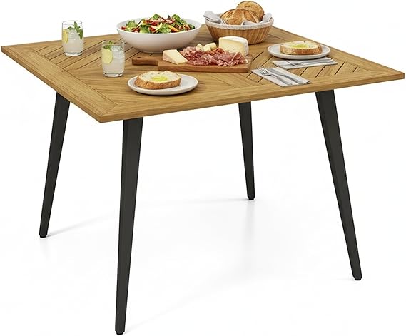 63" Acacia Wood Patio Dining Table for 6