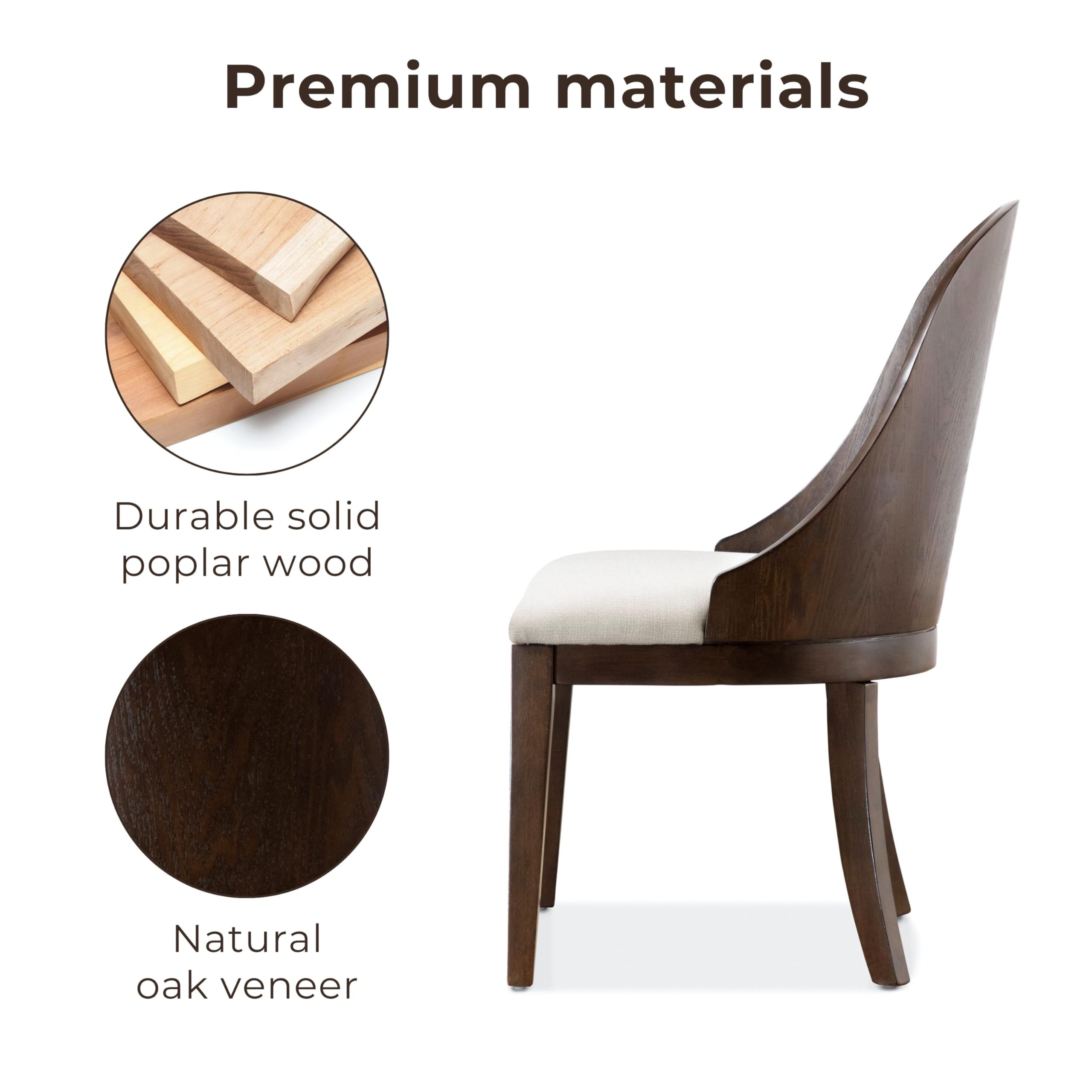 Goddard Modern Upholstered Dining Chairs Set of 2