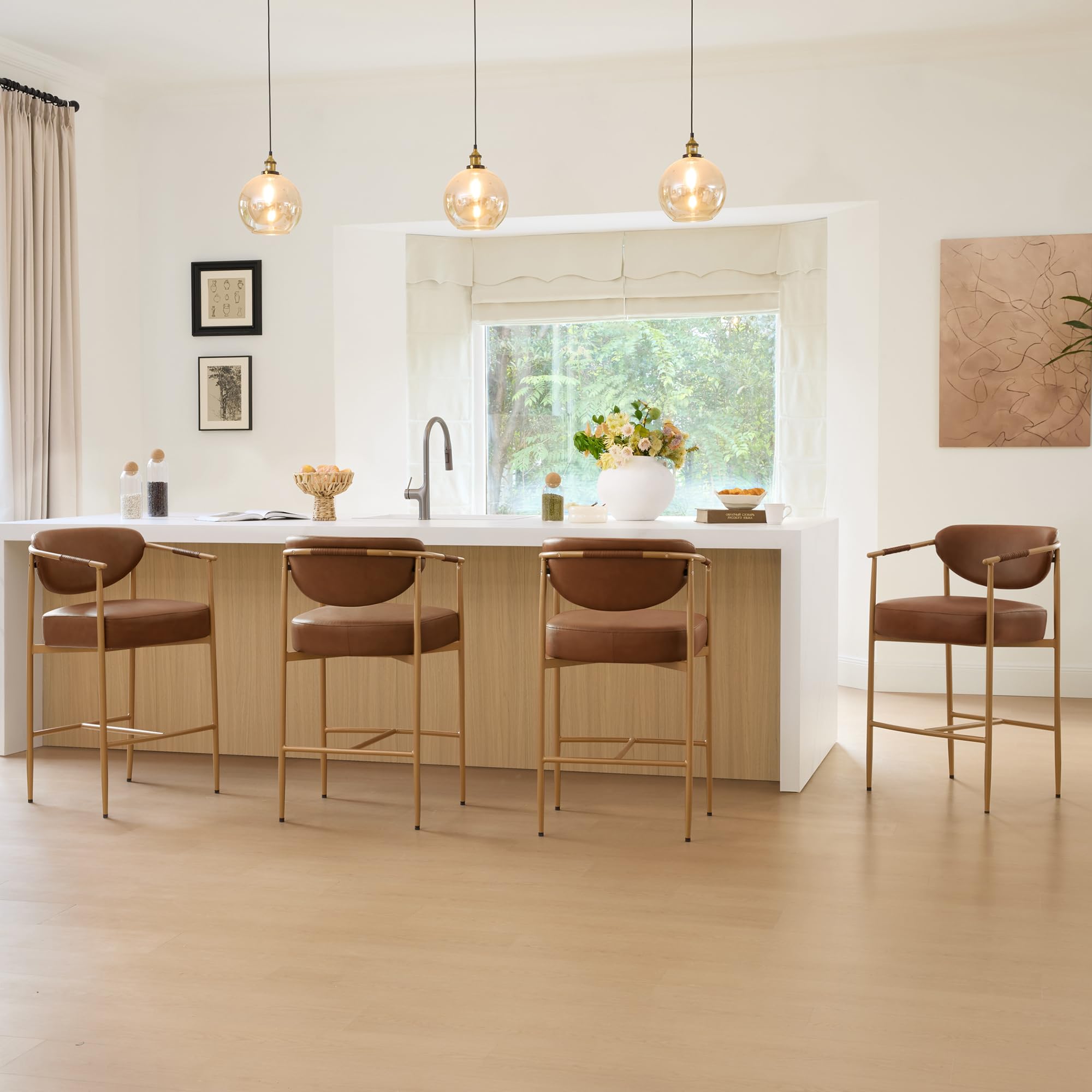 Counter Height Bar Stools Set of 2 with Arms