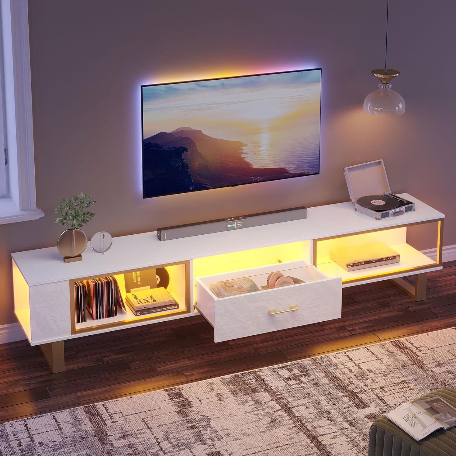 80 Inch LED TV Stand with Remote Control Lights