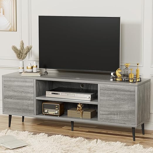 Modern TV Stand for 65" Television with Storage Cabinets