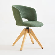 Mid Century Modern Swivel Accent Chair with Solid Wood Legs