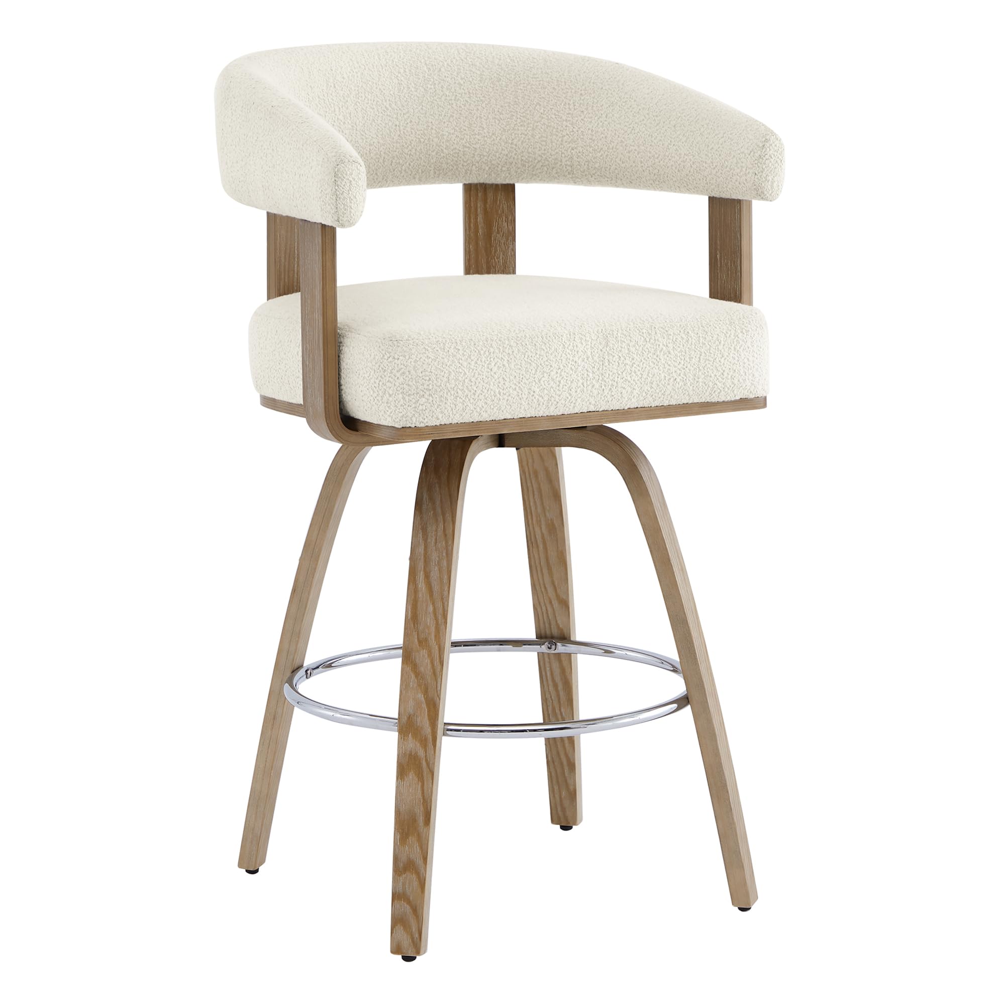 Swivel Counter Height Barstools Set of 2 with Back and Armrest