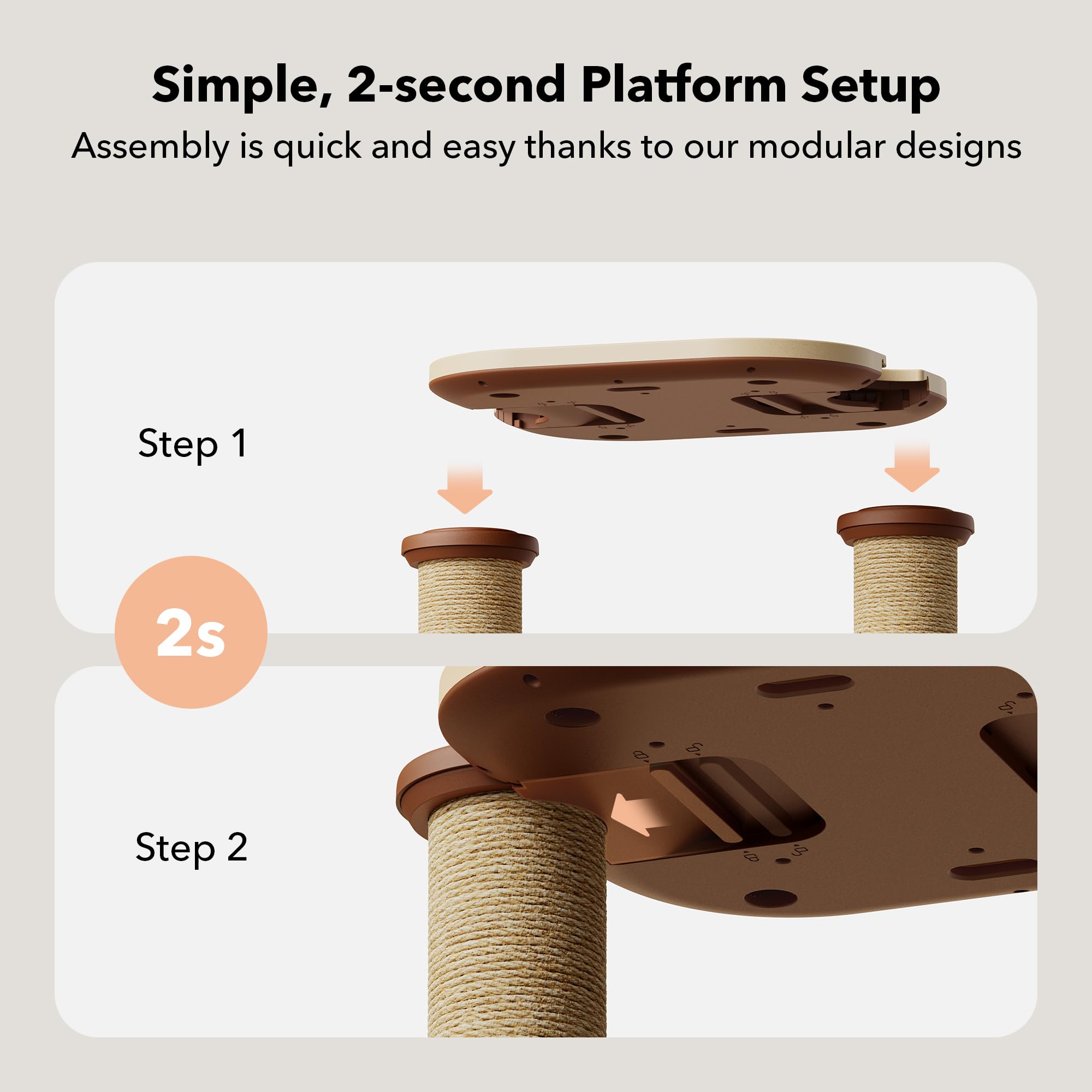 Modular Cat Tree Tower with Scratching Posts