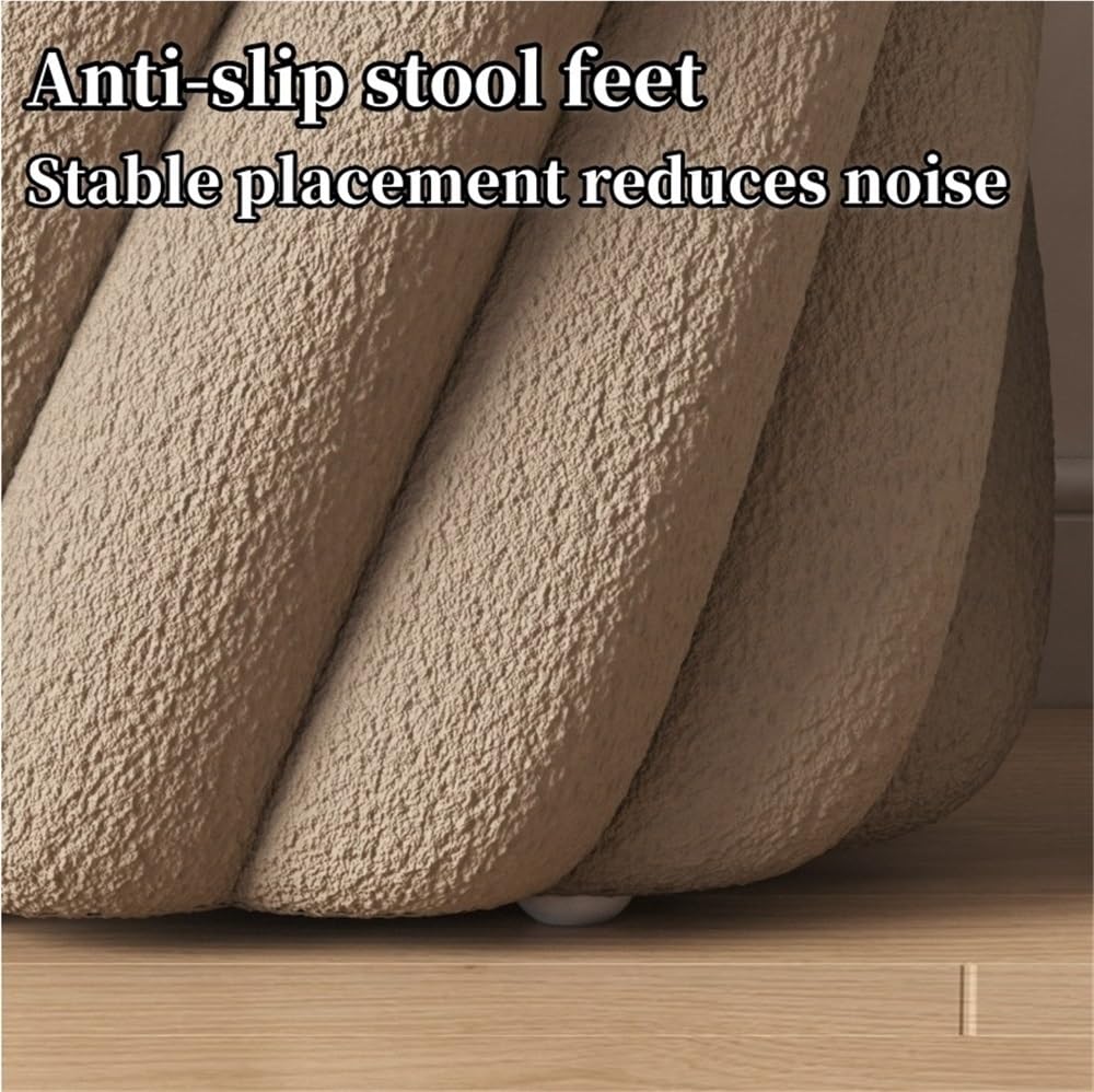 Round Upholstered Ottoman Footstool