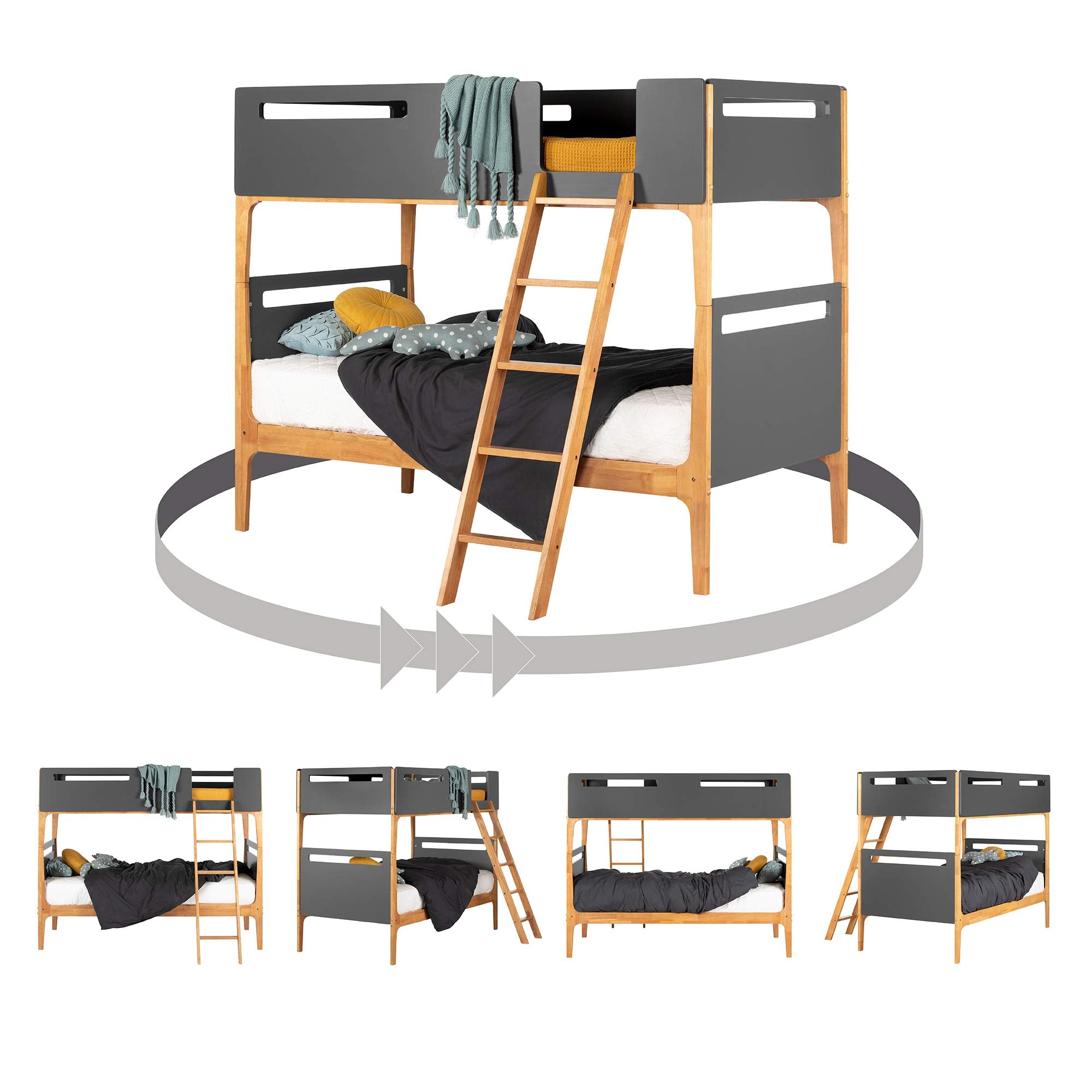 Bebble Twin Bunk Bed with Angled Ladder