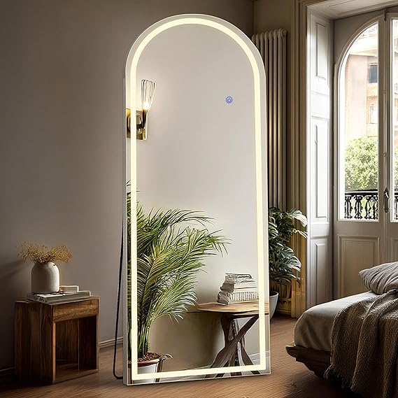 LED Full Length Floor Mirror 70" x 26" with 3 Color Modes