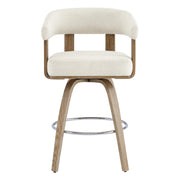 Swivel Counter Height Barstools Set of 2 with Back and Armrest