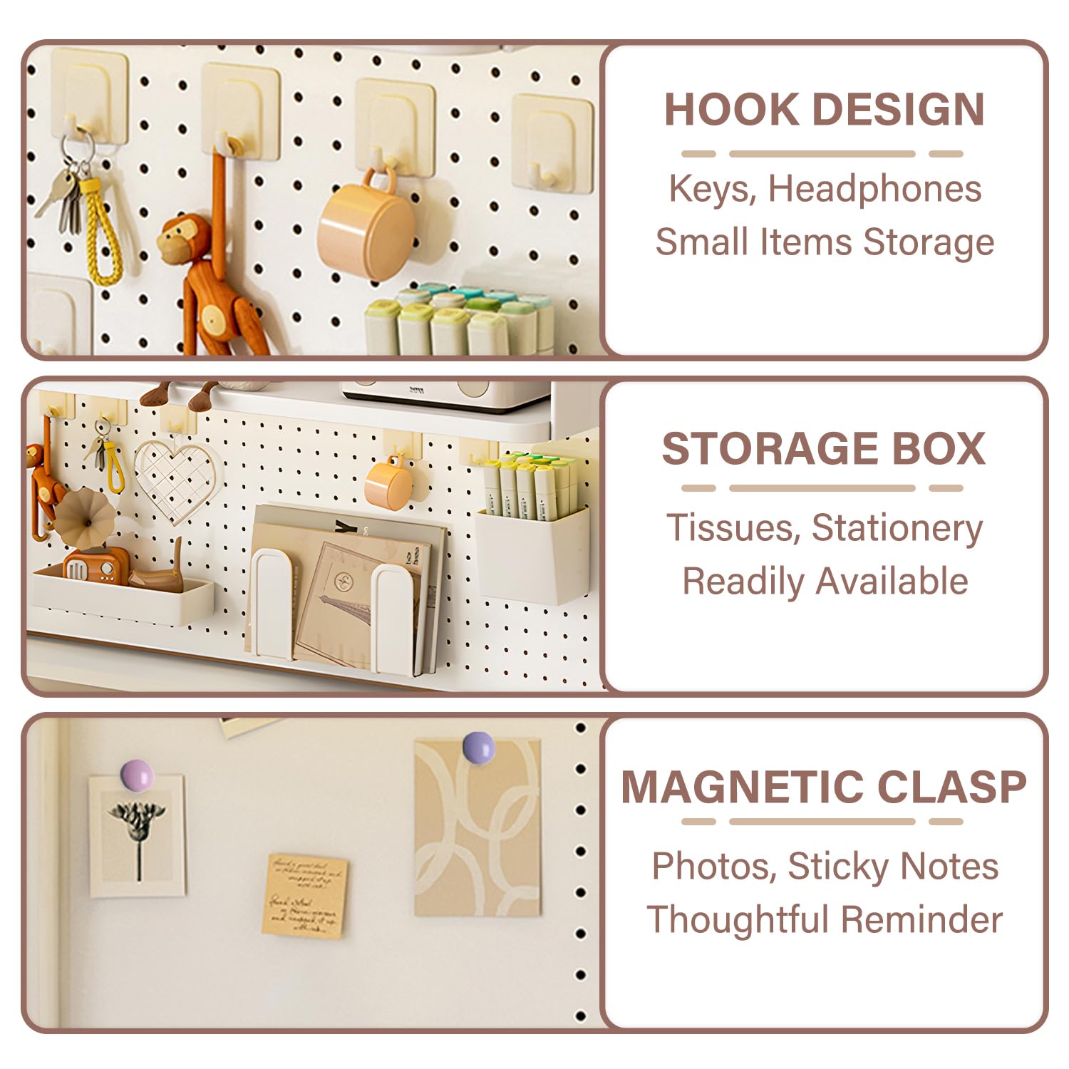 Clamp On Desk Organizer Shelf with Pegboard