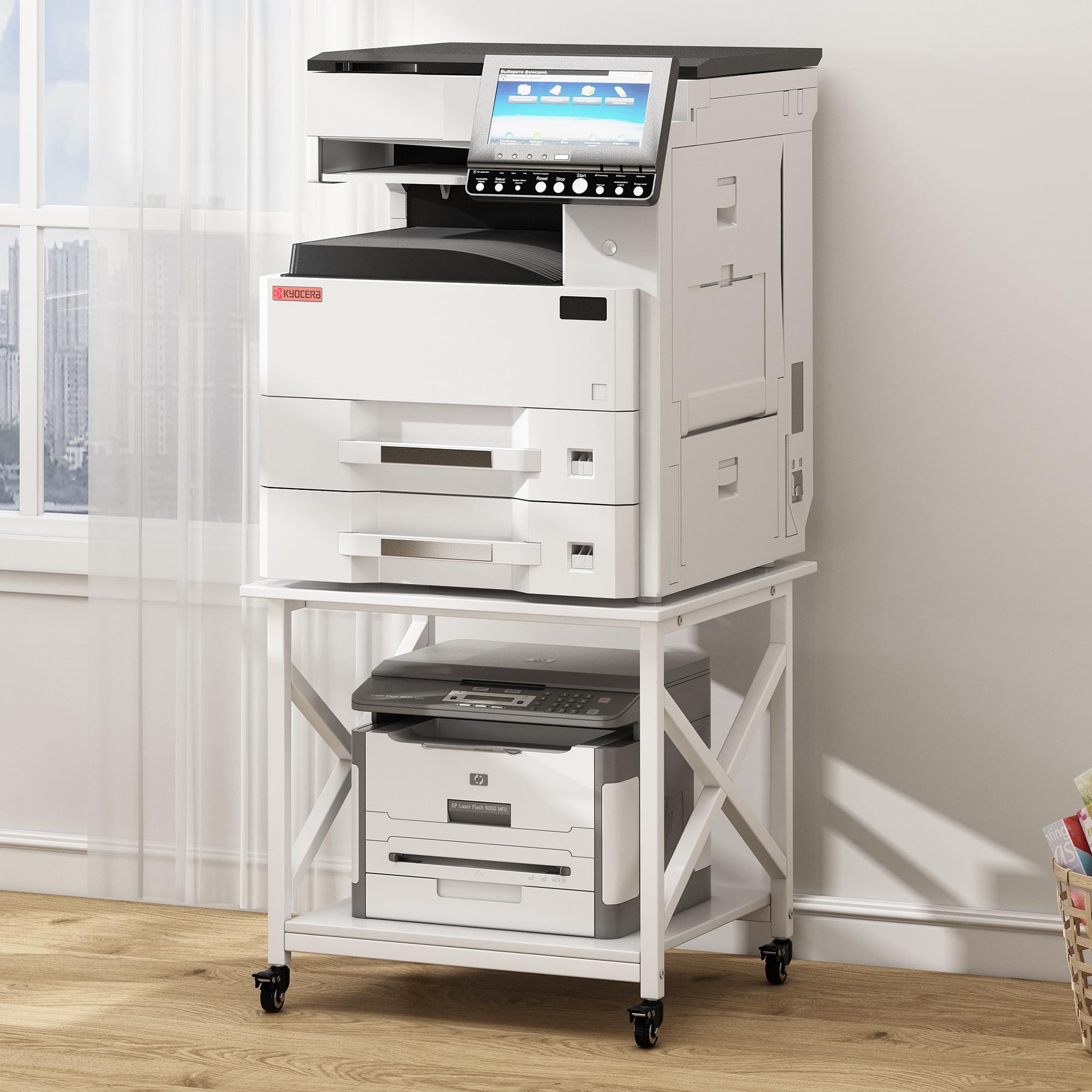 2-Tier Printer Stand with Wheels