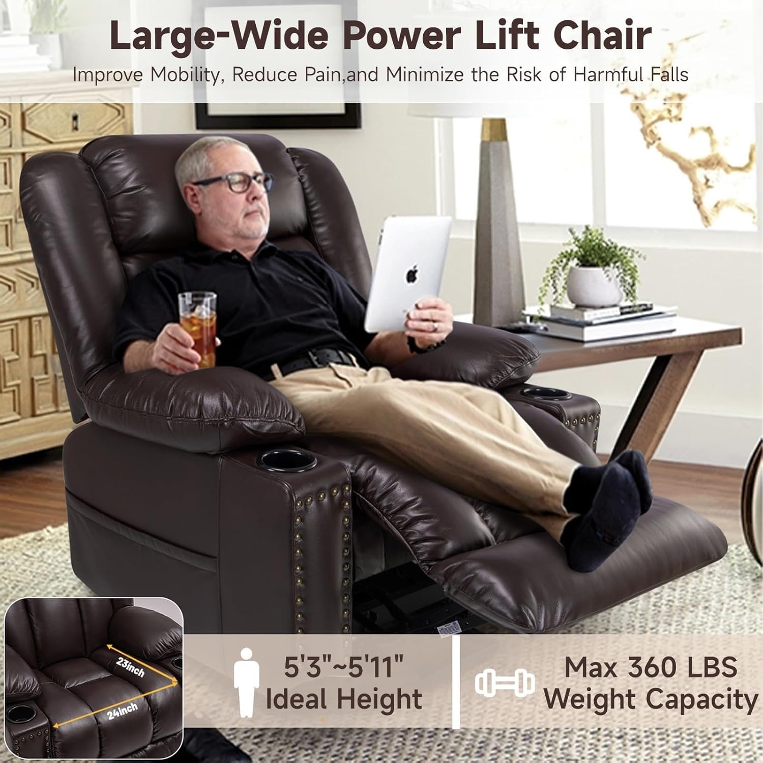 Power Lift Recliner Chair with Heat and Massage