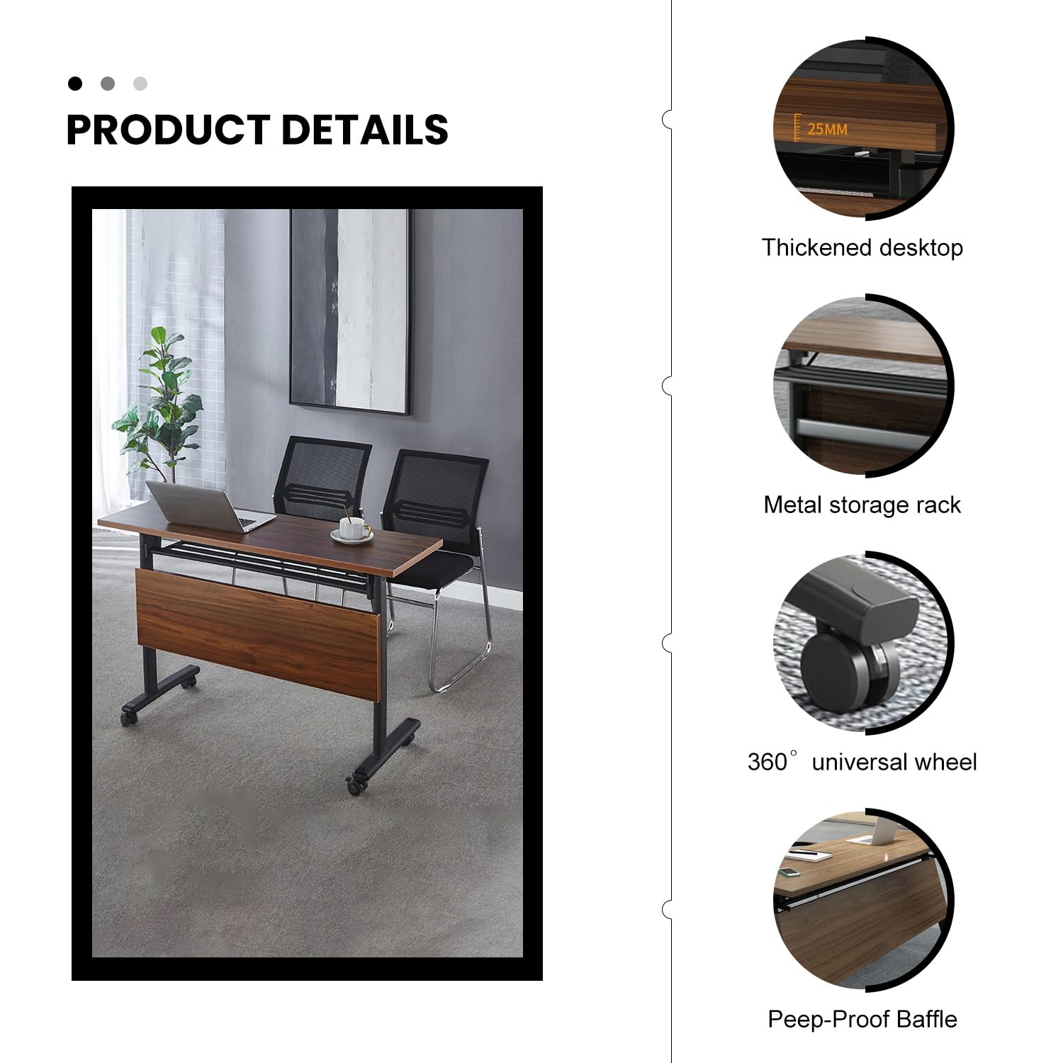 Foldable Conference Table 6ft with Wheels