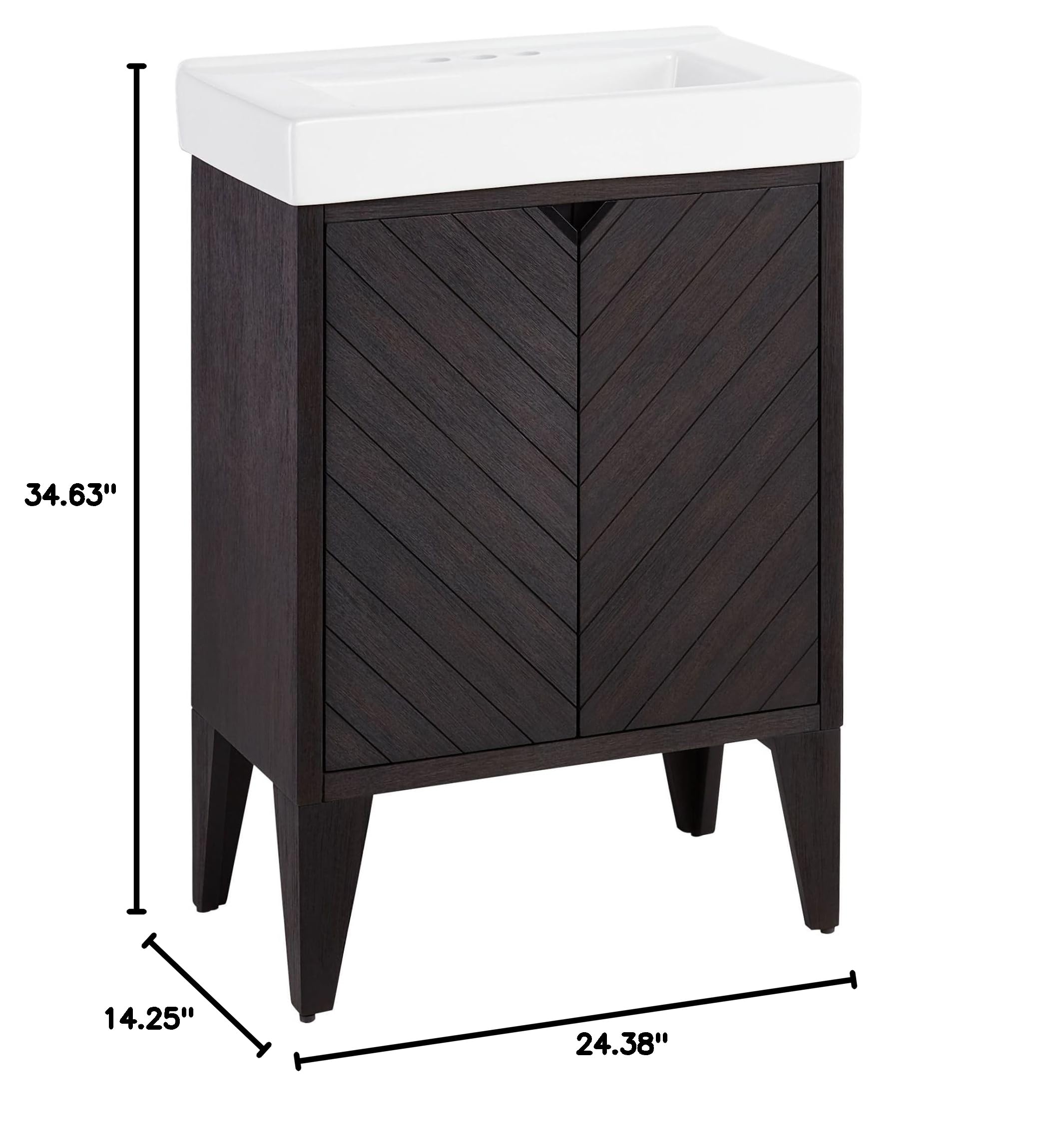 24" Fircrest Oak Vanity with Integrated Sink