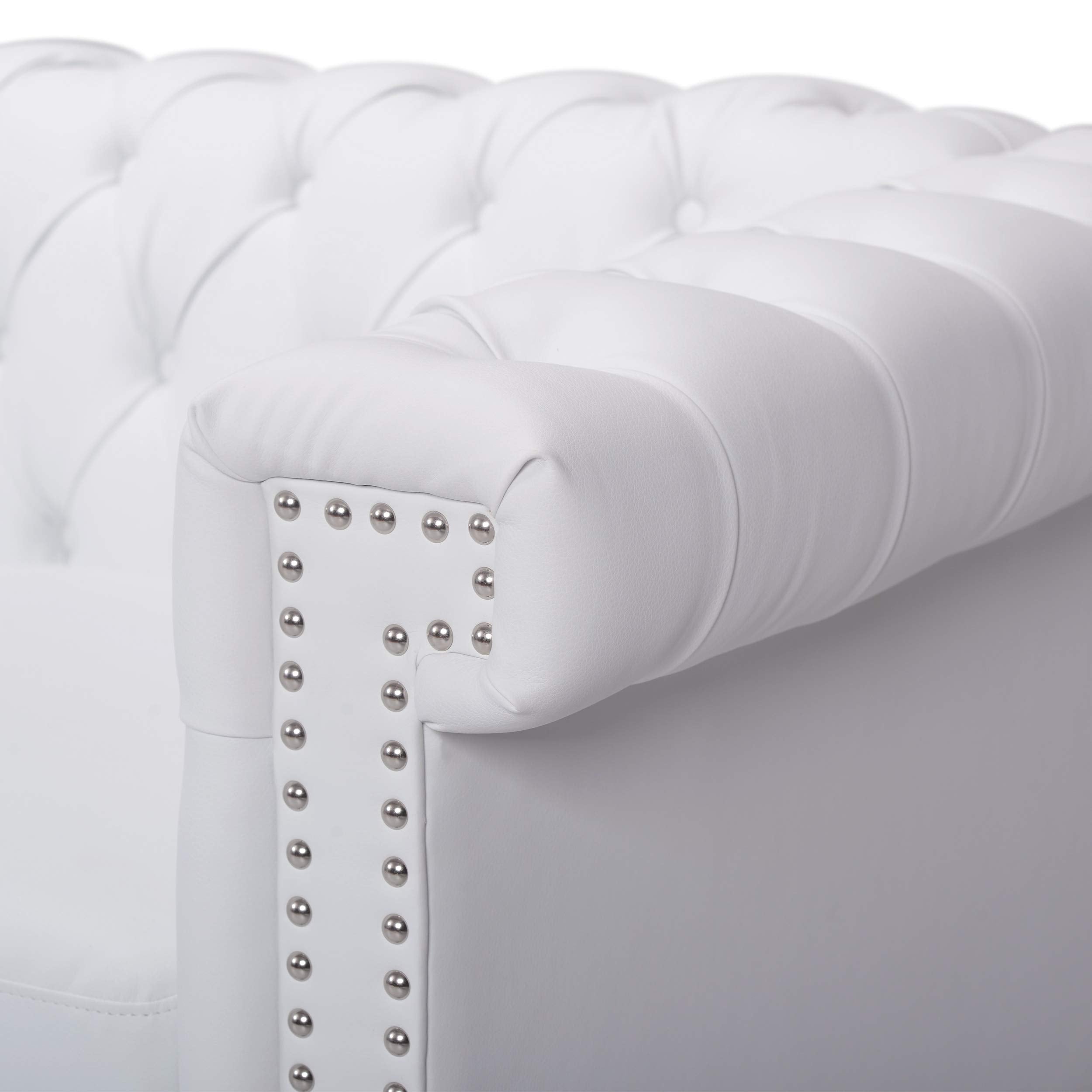 Tufted Chesterfield Faux Leather 3 Seater Sofa
