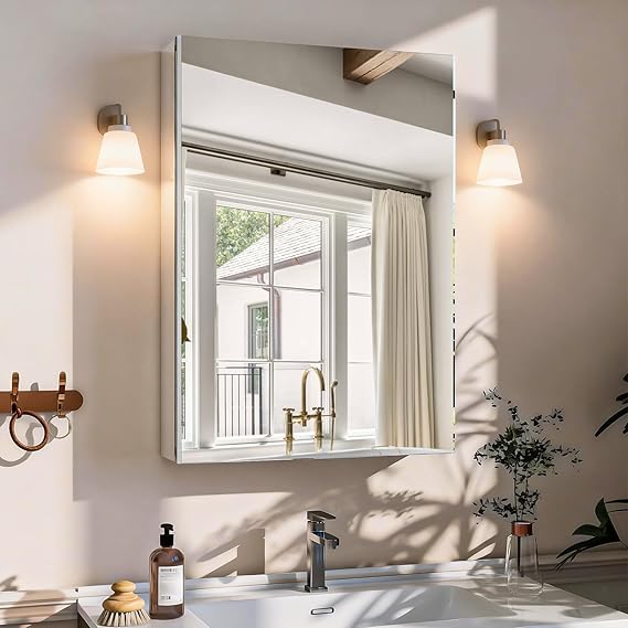 Bathroom Medicine Cabinet with Mirror and Adjustable Shelves