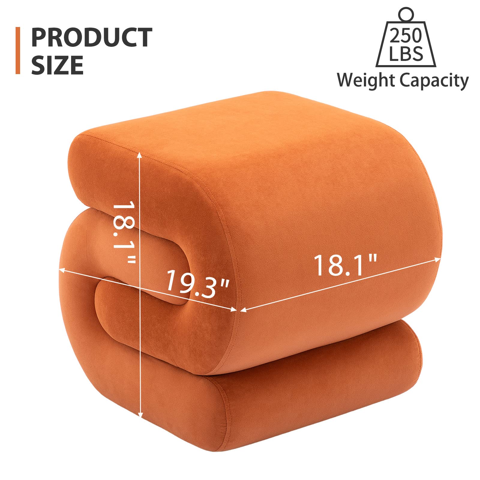 Velvet S-Shaped Vanity Stool Ottoman Footrest