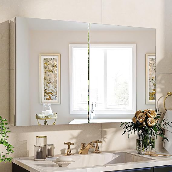 Bathroom Medicine Cabinet with Mirror and Adjustable Shelves