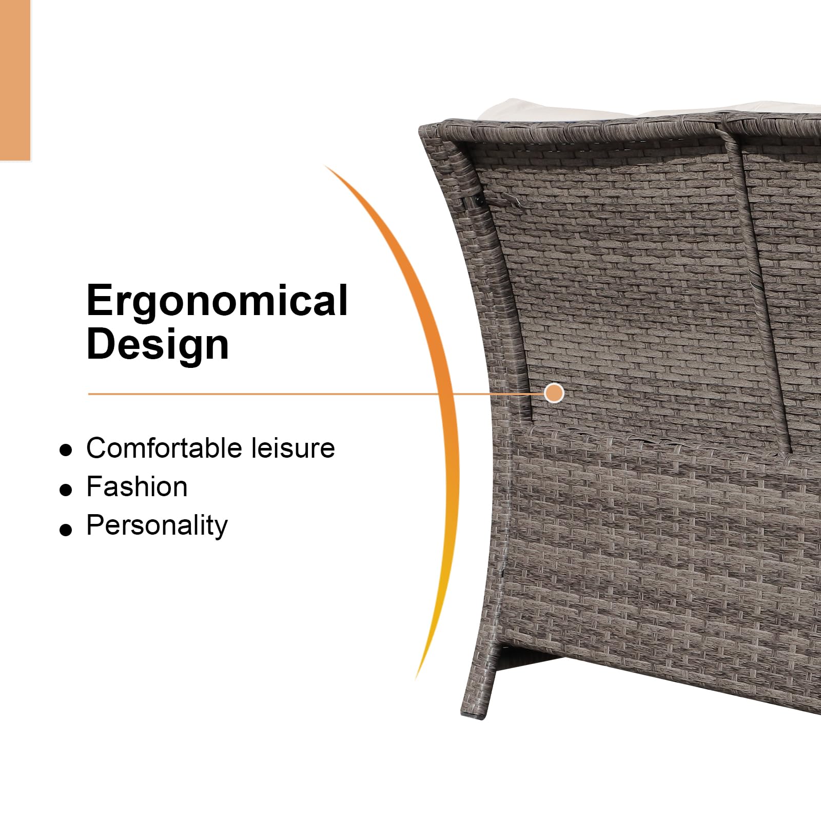 2-Piece Outdoor Patio Wicker Loveseat and Coffee Table Set with Storage