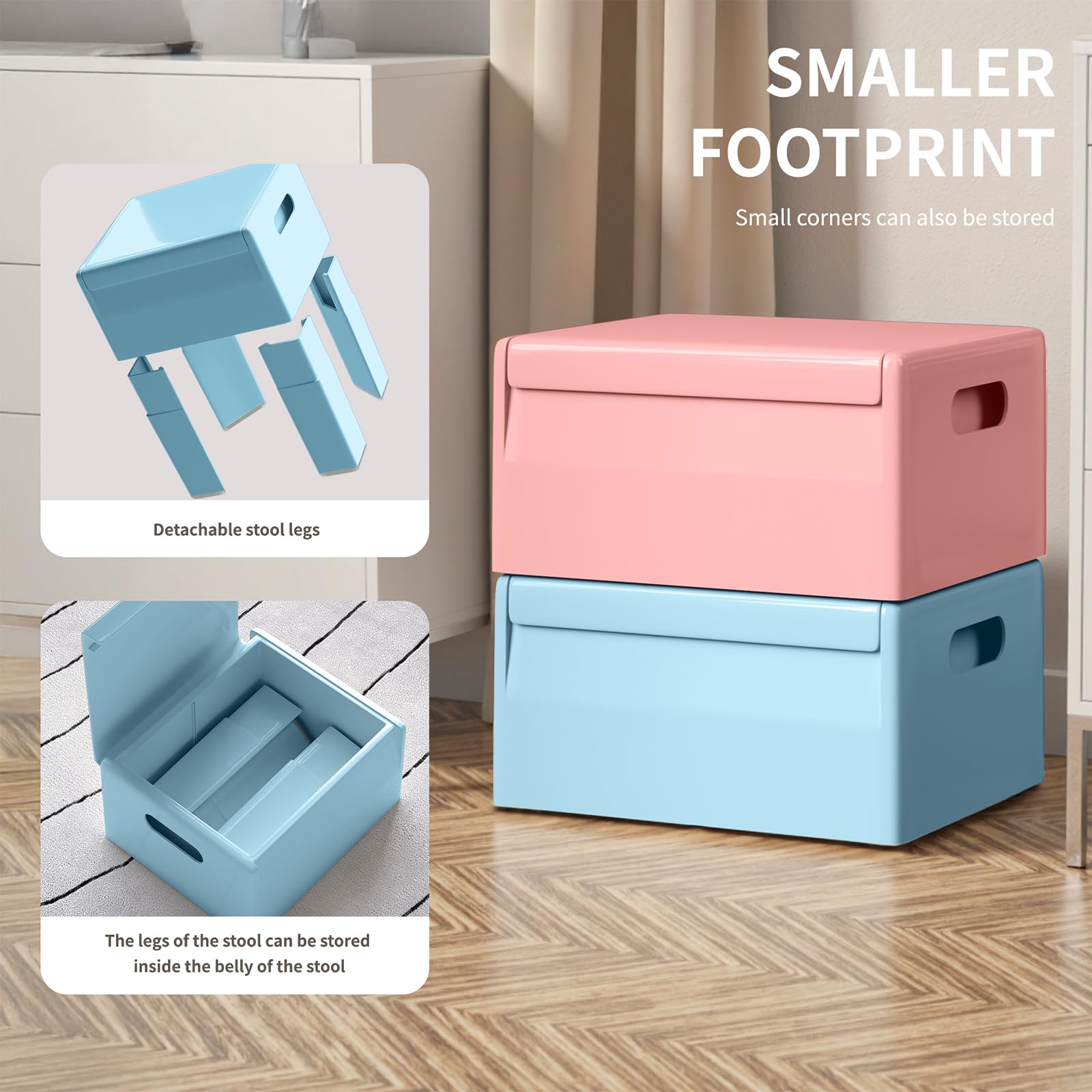 Modern Plastic Nightstand with Storage