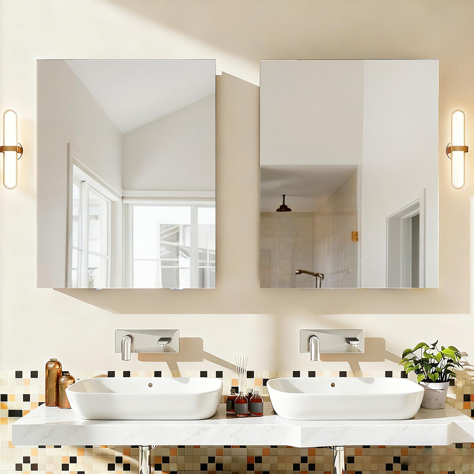 Bathroom Medicine Cabinet Mirror with Storage 20x24 Inch