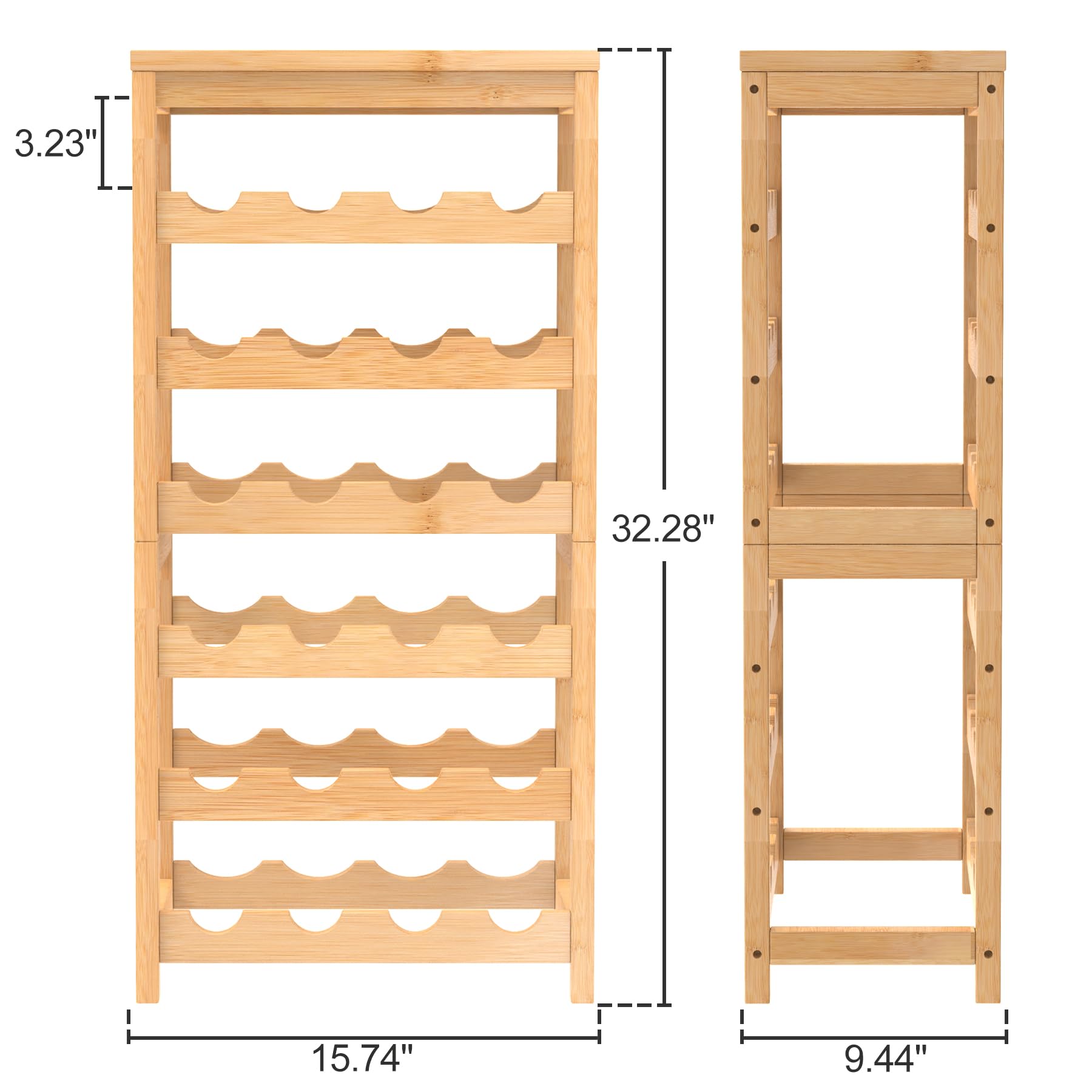 6 Tier Bamboo Wine Rack 24 Bottle