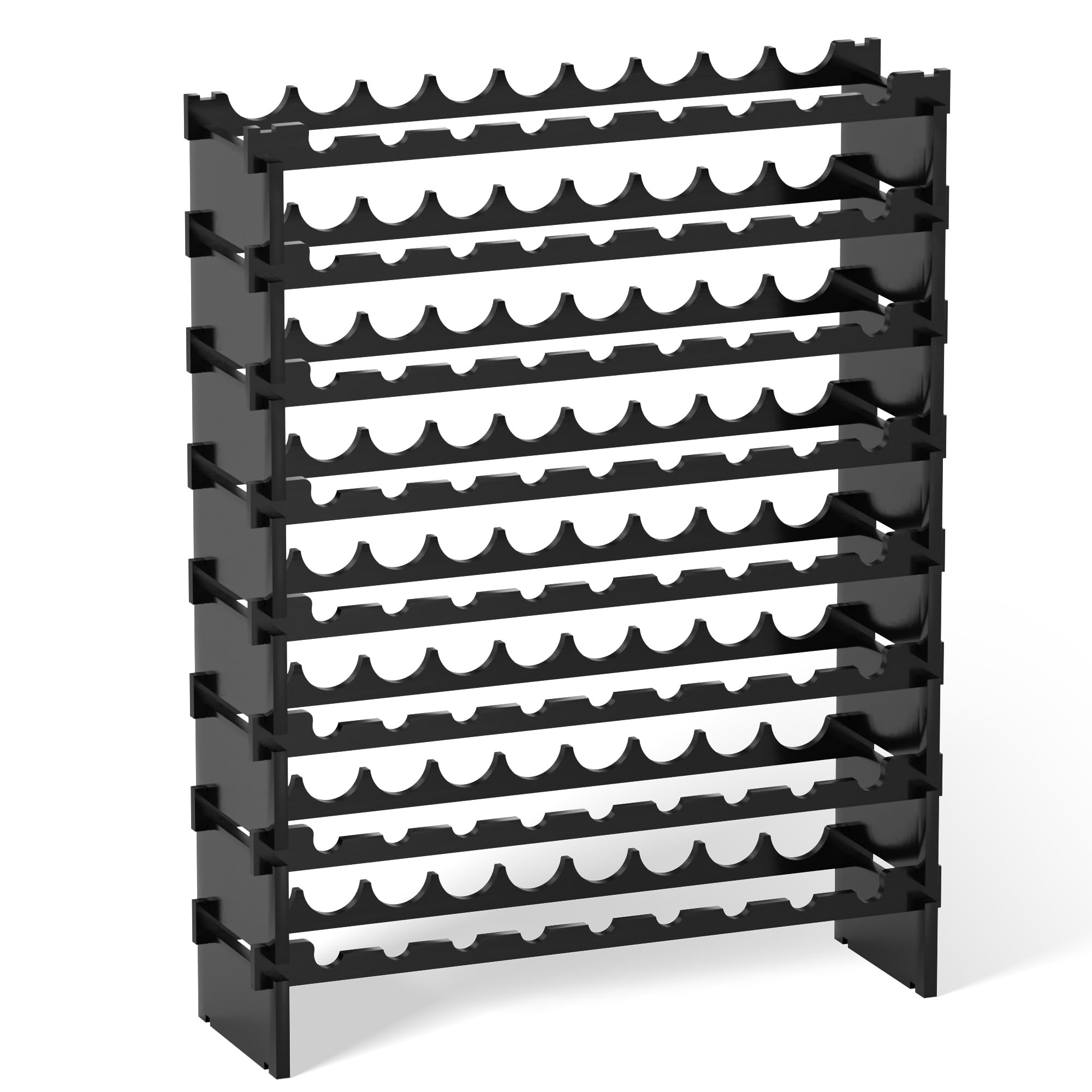 8-Tier Bamboo Wine Rack - 72 Bottle Freestanding Floor Storage