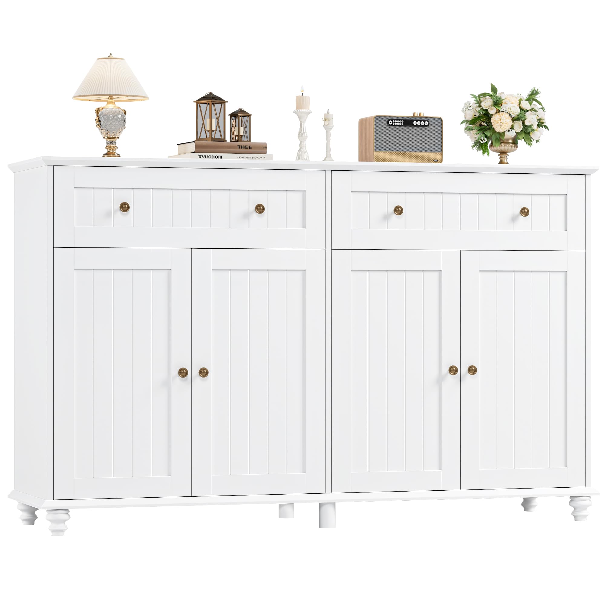 White Buffet Cabinet with Storage