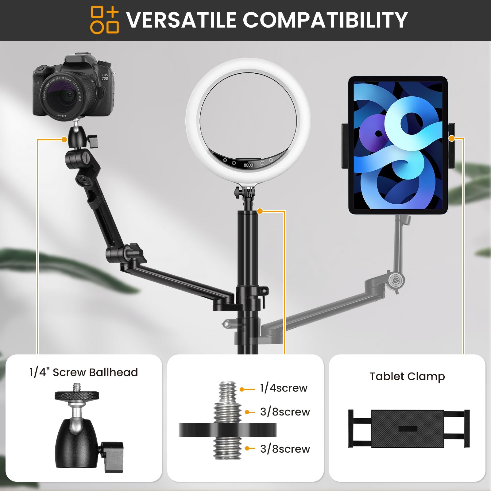 Heavy Duty Camera Desk Mount with Articulating Arm
