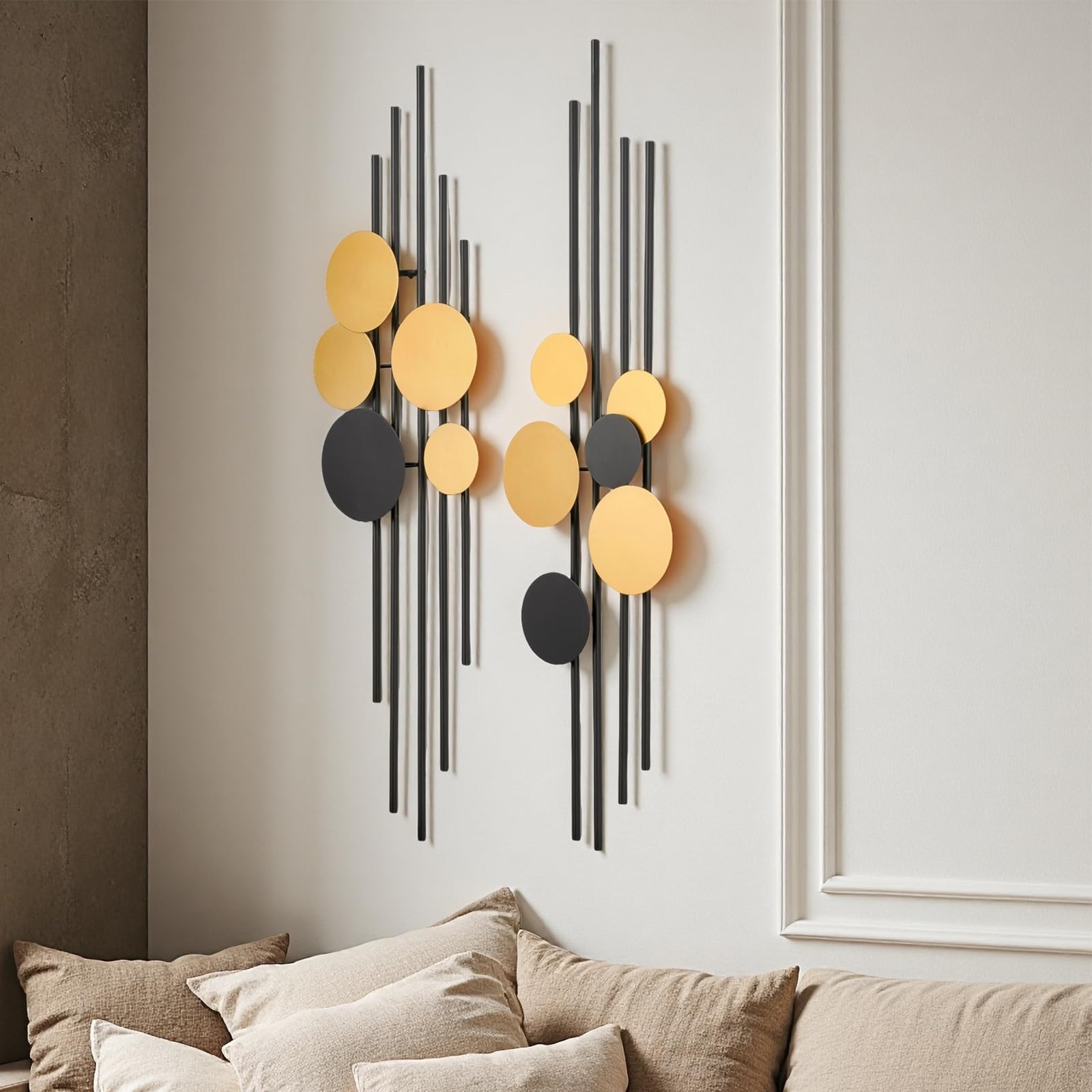 2 Pieces Large Metal Wall Decor 3D Modern Aesthetic Sculptures