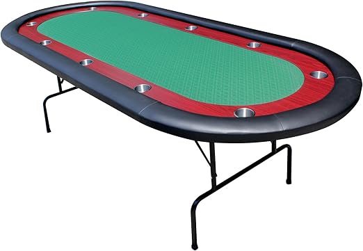 10-Player Poker Table with Foldable Legs