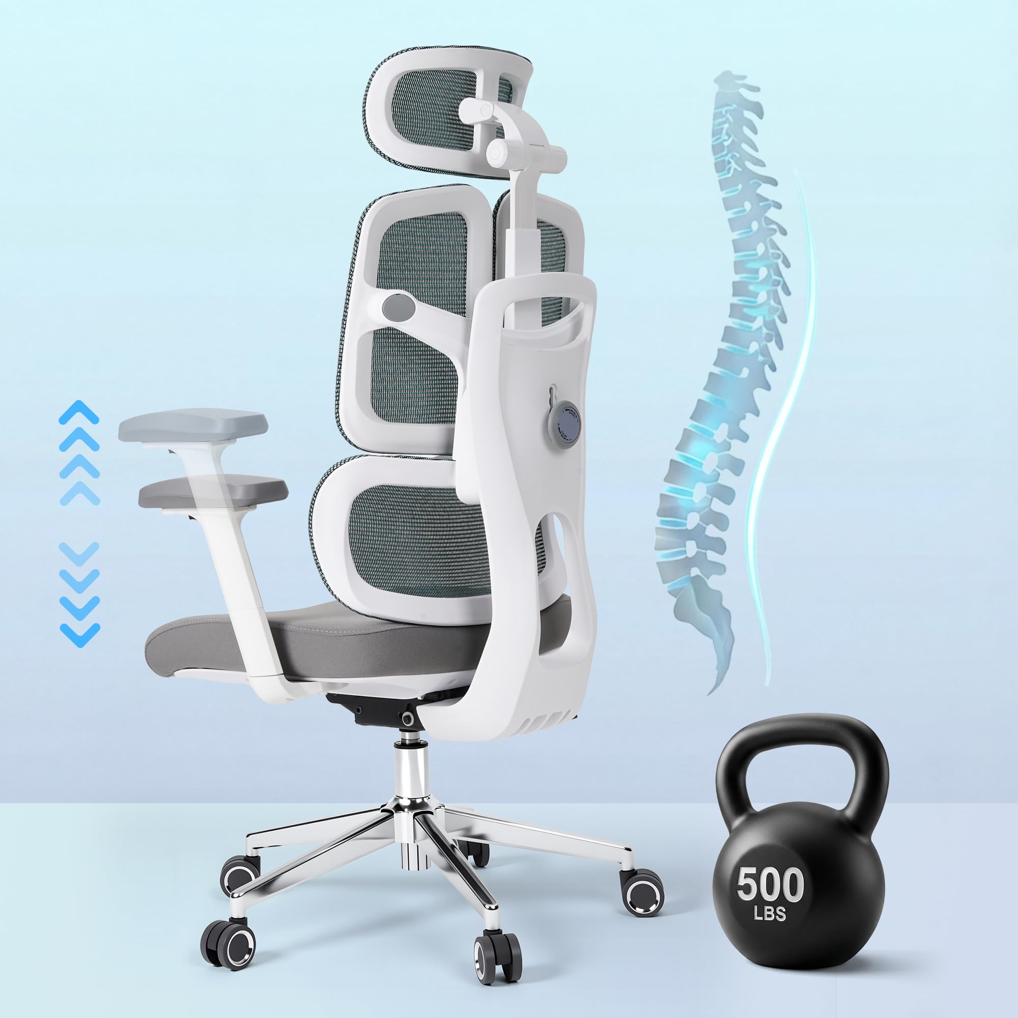 Ergonomic Office Chair 500 LBS Capacity with 3D Armrest