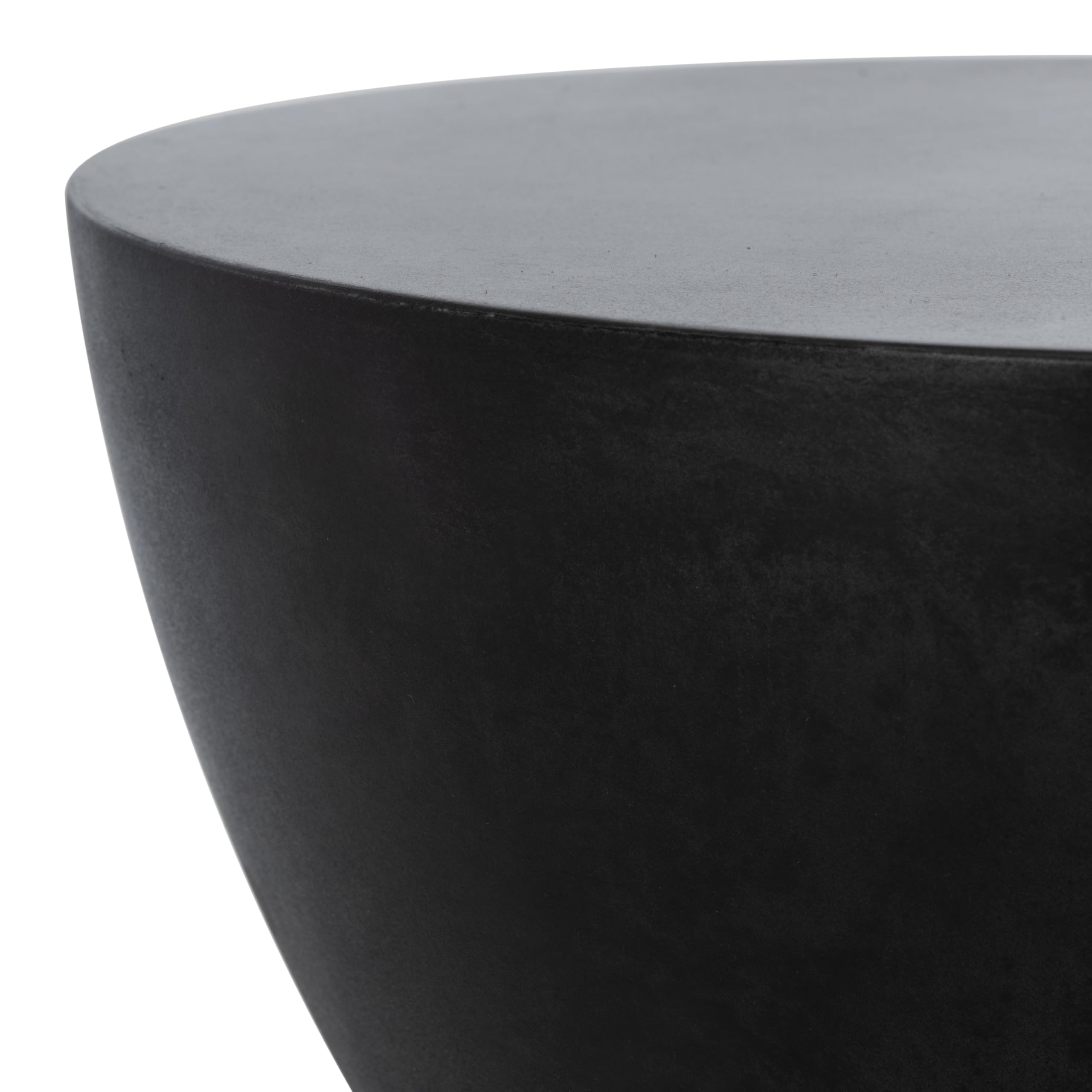 Black Modern Concrete Round Accent Table