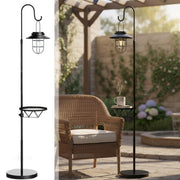Solar Floor Lamp with Table for Outdoor Patio