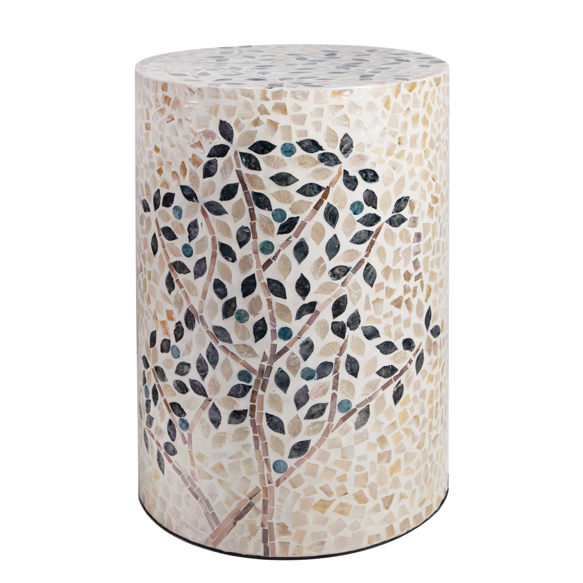 Mother of Pearl Cylinder Drum End Table