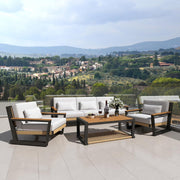 5-Piece Aluminum Patio Conversation Set Yellow