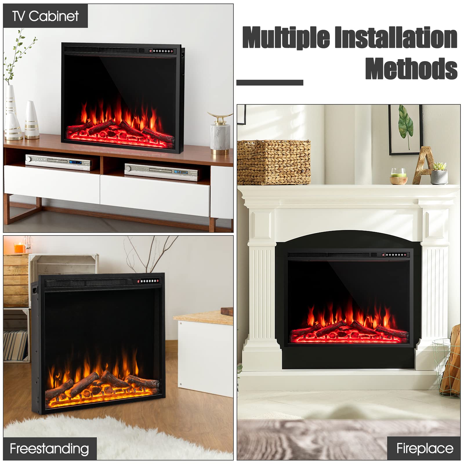 34-Inch Electric Fireplace with Remote Control