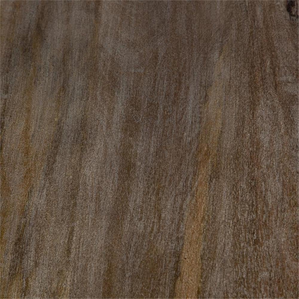 Round Mango Wood Coffee Table Gray Wash Finish 30 Inch
