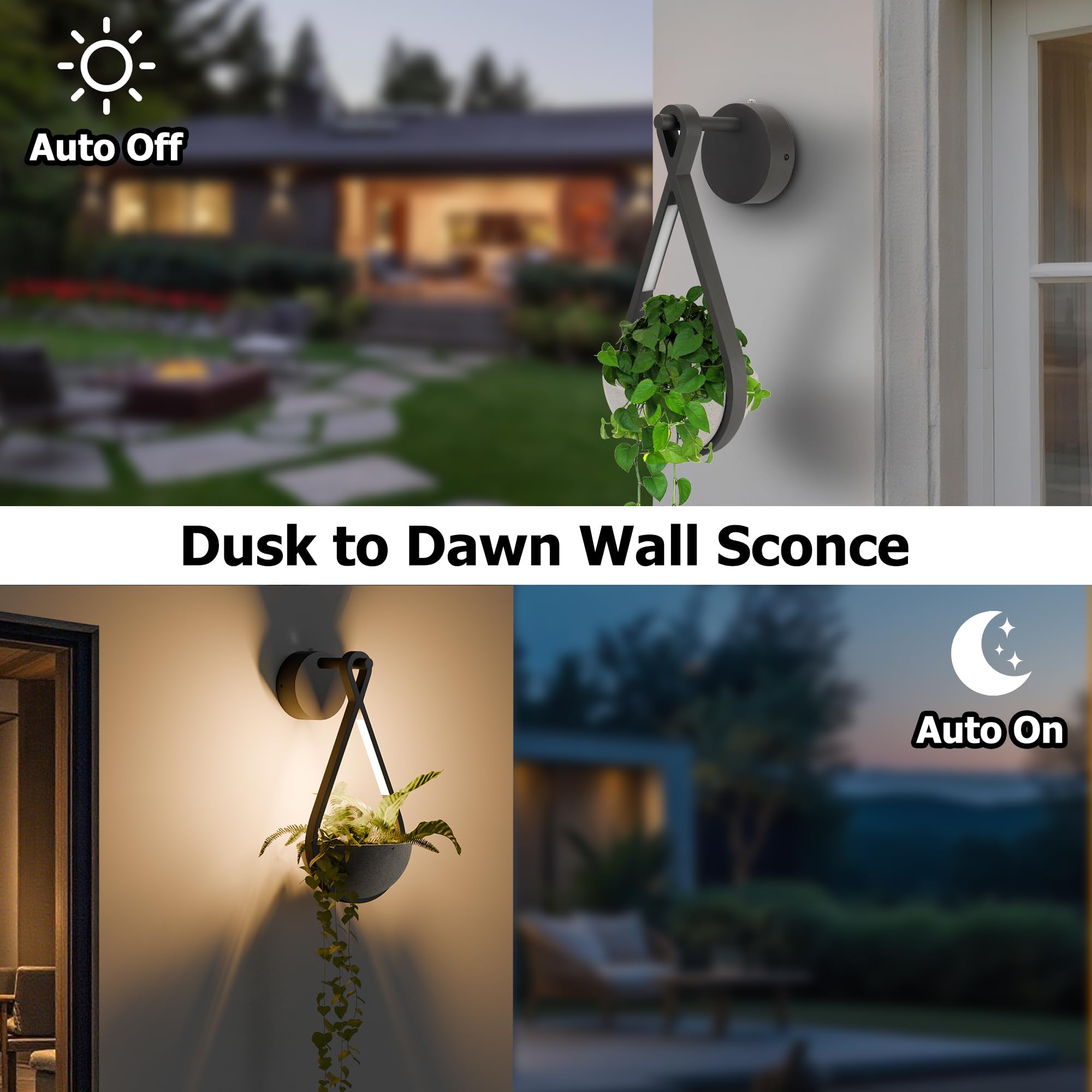 Outdoor Wall Sconce with Planter