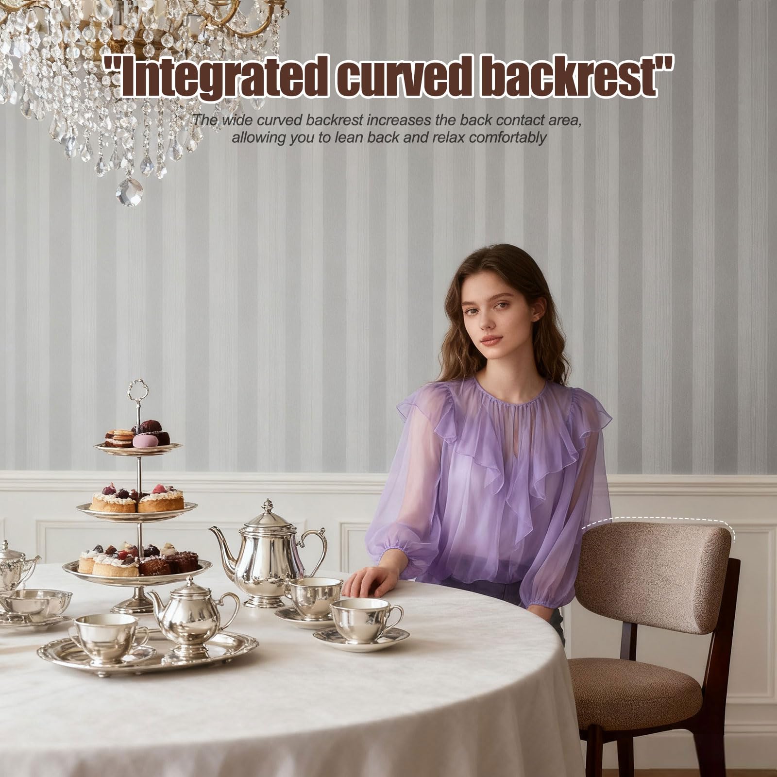 Mid Century Modern Fabric Dining Chairs Set of 2/4