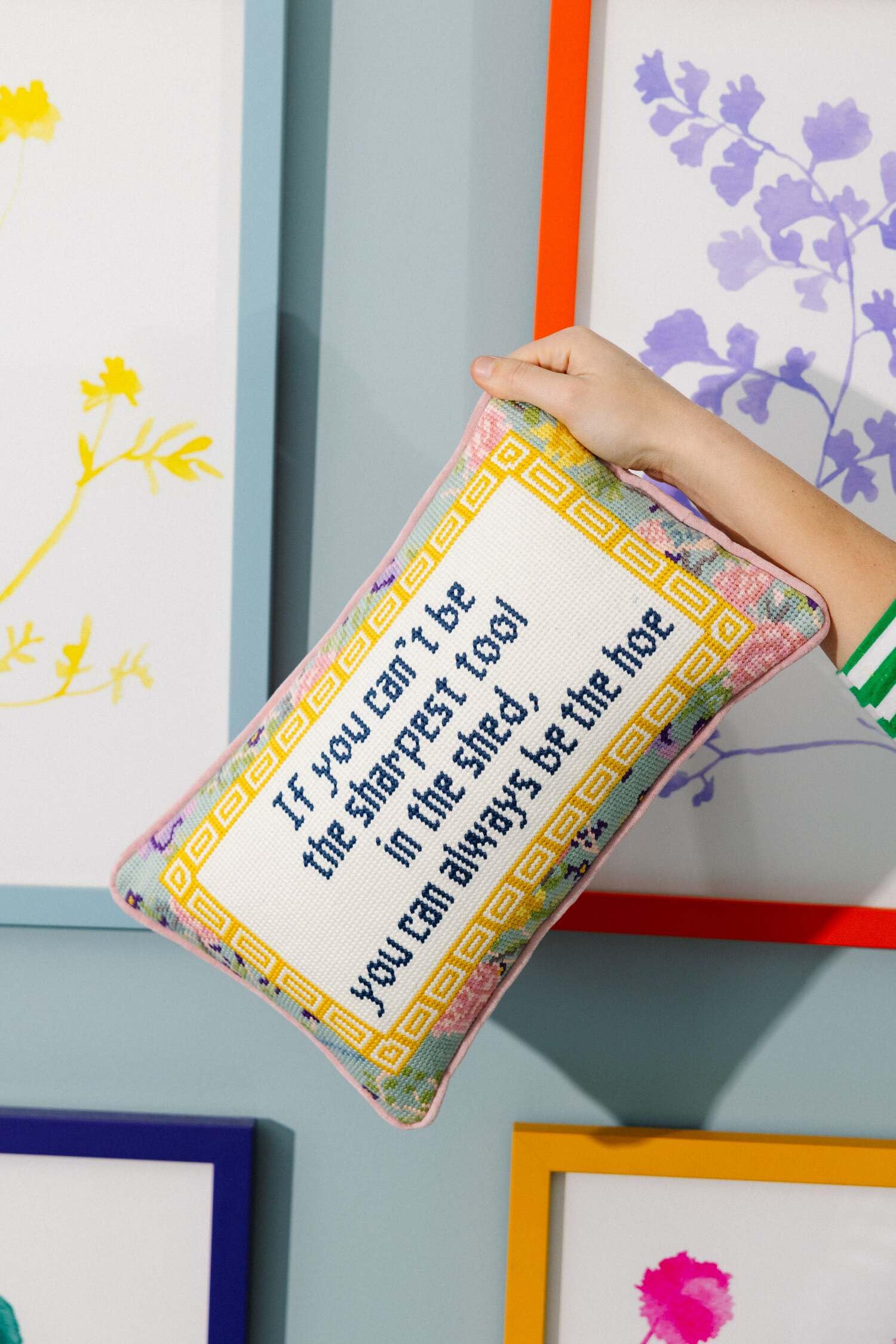 Needlepoint Decorative Throw Pillow - Sharpest Tool