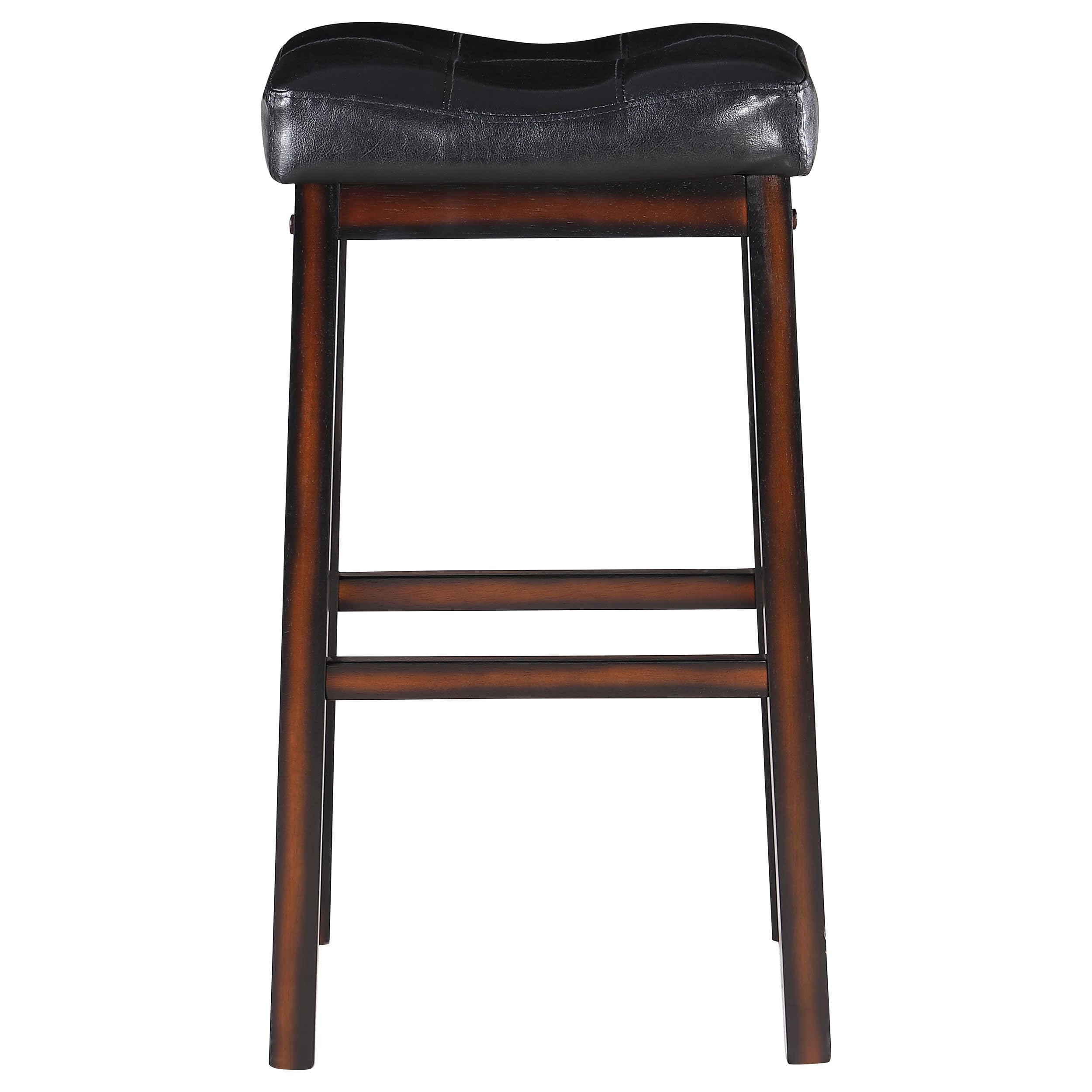 Upholstered Bar Stool Set of 2 - Cappuccino Finish