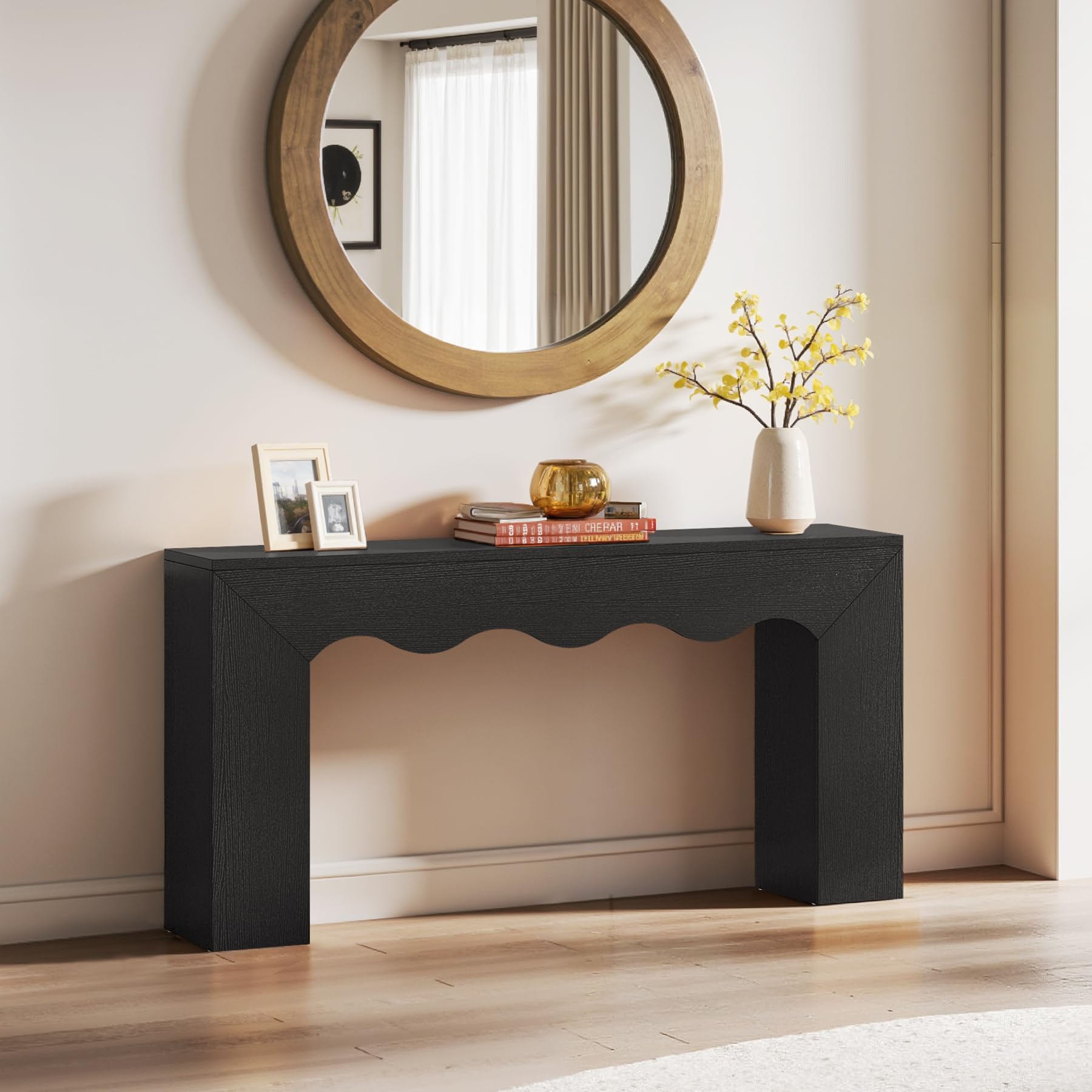 63" Farmhouse Console Table with Storage