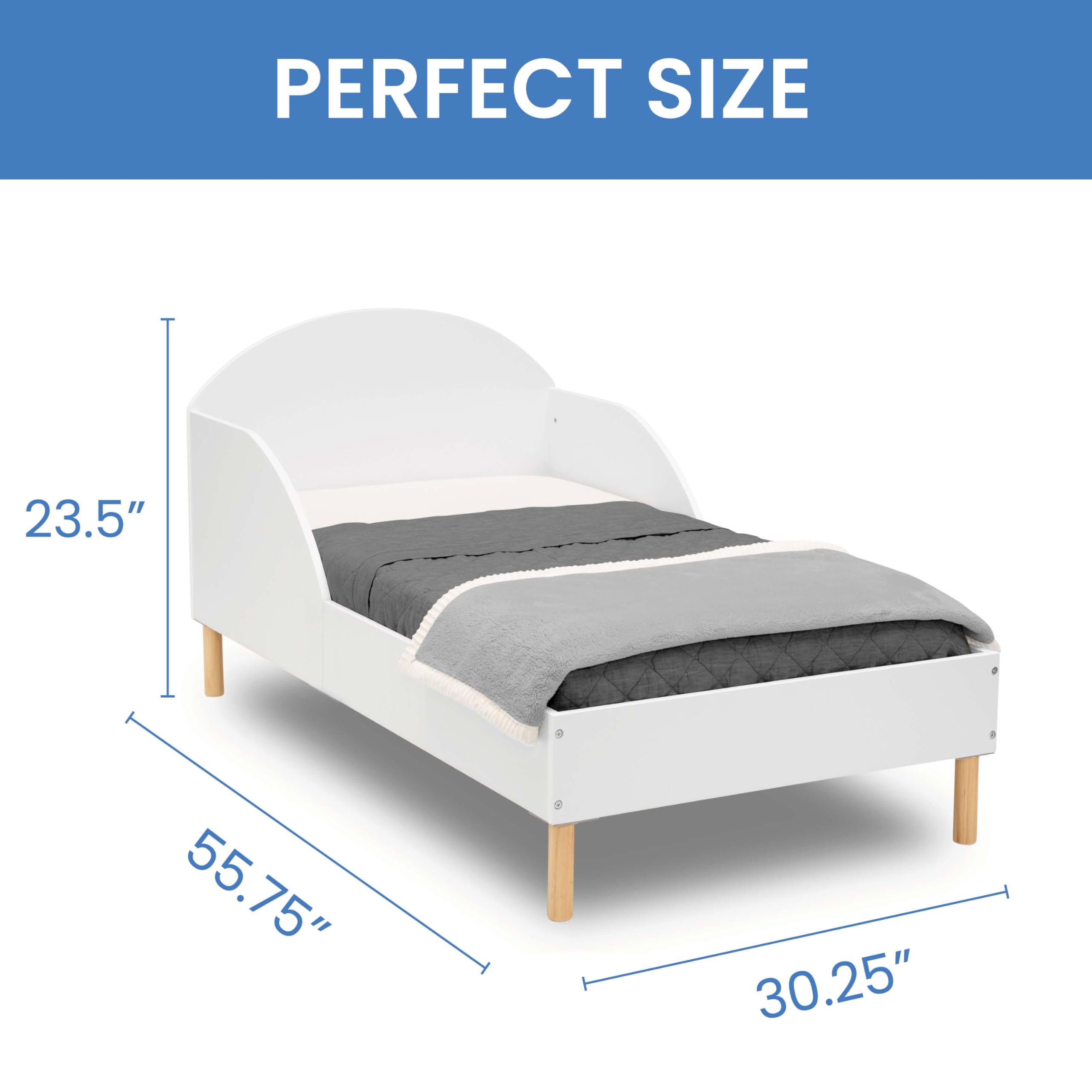 Reese Wood Toddler Bed with Guardrails