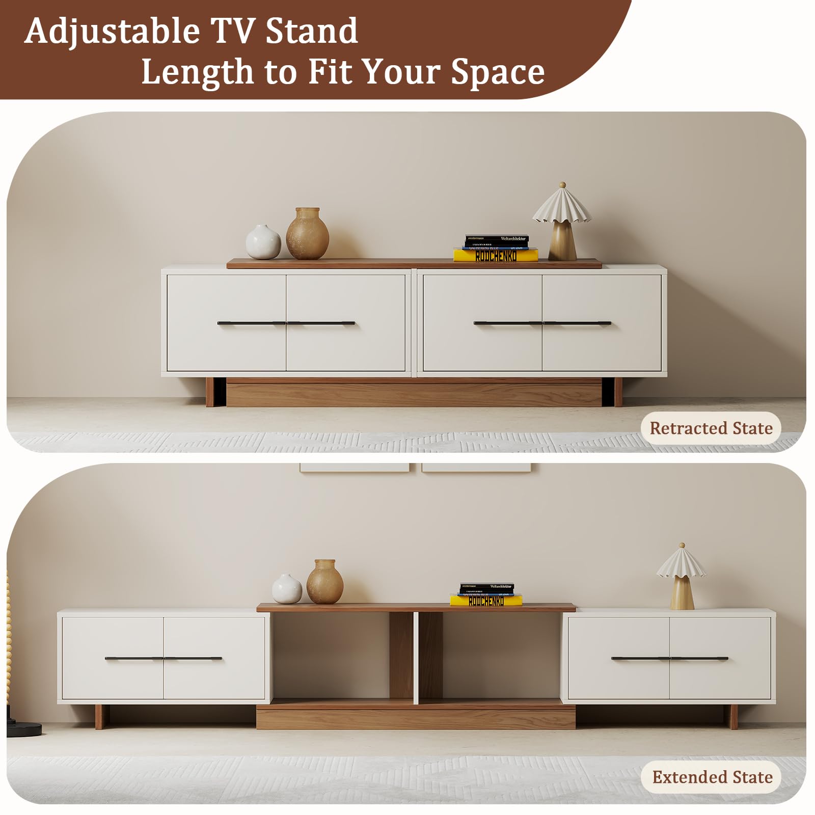Extendable TV Stand for 50-100 Inch TVs