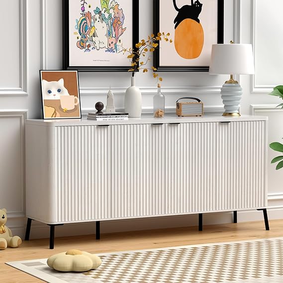 63" Fluted Sideboard Cabinet with Storage