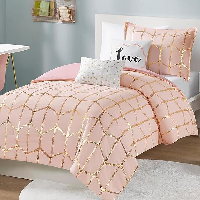Geometric Metallic Comforter Set Full/Queen