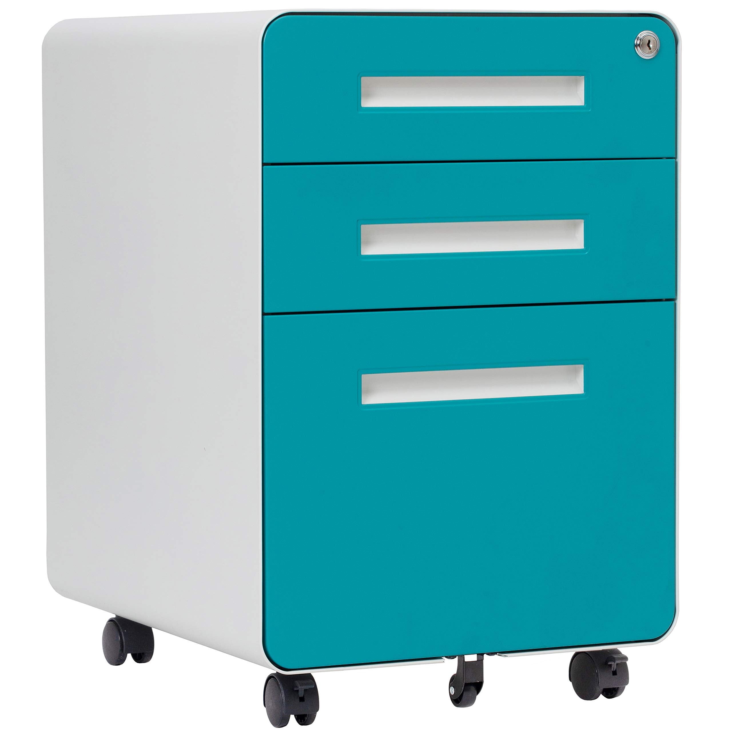 3 Drawer Mobile File Cabinet with Lock